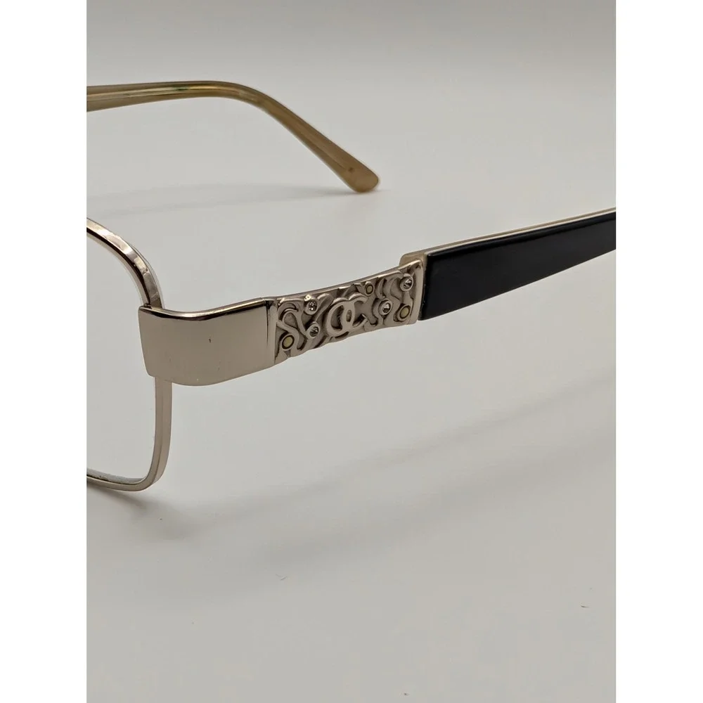 Oleg Cassini OCO505 Eyeglasses Frames Only Silver Full Rim Crystal Hinge 53mm
